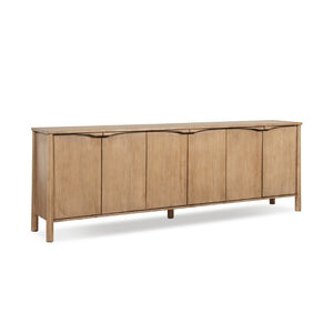 English Elm Nolan Extra Long Reclaimed Pine Six Door Sideboard Rustic Dining Room Storage B2719P489277