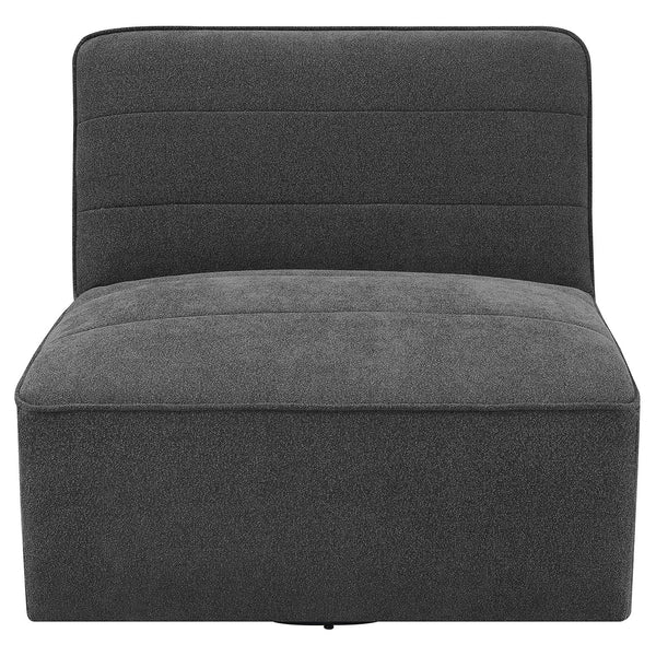 English Elm Manhattan Dark Charcoal Swivel Tufted Chair with Bouclé Upholstery, Pocket Coil Comfort, 31"H B062P358329