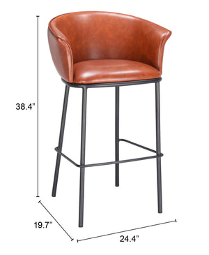 Garston Barstool Brown 110178 Zuo Modern