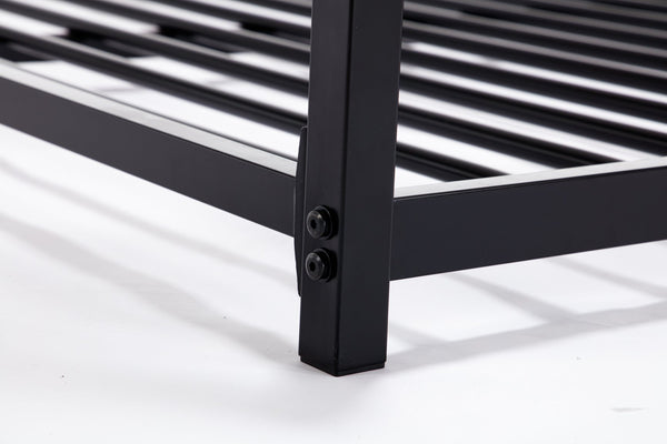 English Elm Adam Twin Over Full Metal Bunk Bed In Black – Safe, Space-Saving Design With Easy Climb Ladder & Guardrails B083P170085