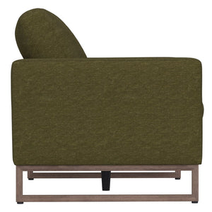 English Elm Green Olive Upholstered Loveseat with Black Metal Frame for Modern Living Rooms B361P486925