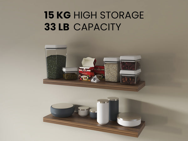 English Elm Floating Shelf Dallas Set of Two Caramel Engineered Wood 32" x 10.6" Sleek Modern Space-Saving Decor B092P360645