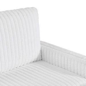 English Elm Living Chenille Upholstered Sofa Couch Treated Fabric Chesterfield Tufted Comfort, Durable Supportive Elegance (White) W1708S00037