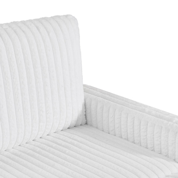 English Elm Living Chenille Upholstered Sofa Couch Treated Fabric Chesterfield Tufted Comfort, Durable Supportive Elegance (White) W1708S00037