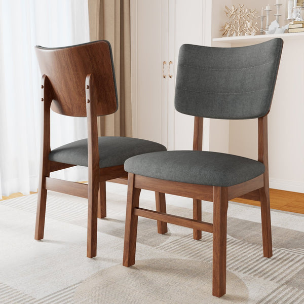 English Elm Dining Chairs Set Of 4 - Stylish Armless Wooden Mid-Century Modern Design For Your Dining Room N752P271224E