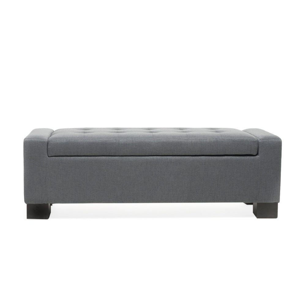 English Elm Guernsey Storage Ottoman Bench with Hinged Lid for Living Room or Bedroom N767P382228C