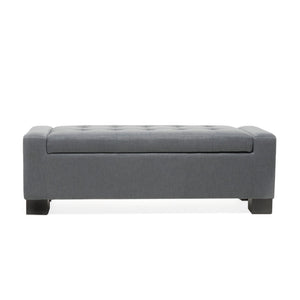 English Elm Guernsey Storage Ottoman Bench with Hinged Lid for Living Room or Bedroom N767P382228C