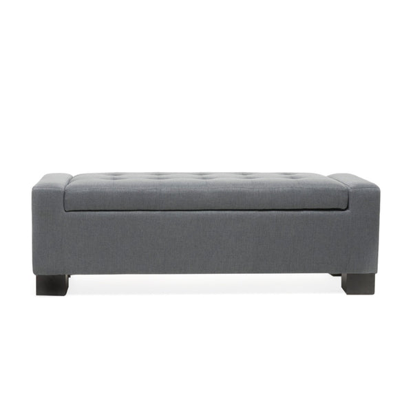 English Elm Guernsey Storage Ottoman Bench with Hinged Lid for Living Room or Bedroom N767P382228C