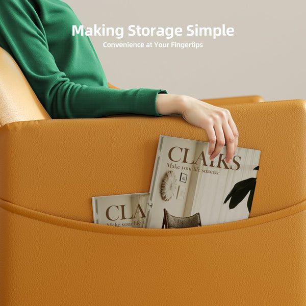 English Elm Brown Leather Electric Recliner Chair with Power Lift, High-Density Foam, Space-Saving Design for Home Theater W3659P335409