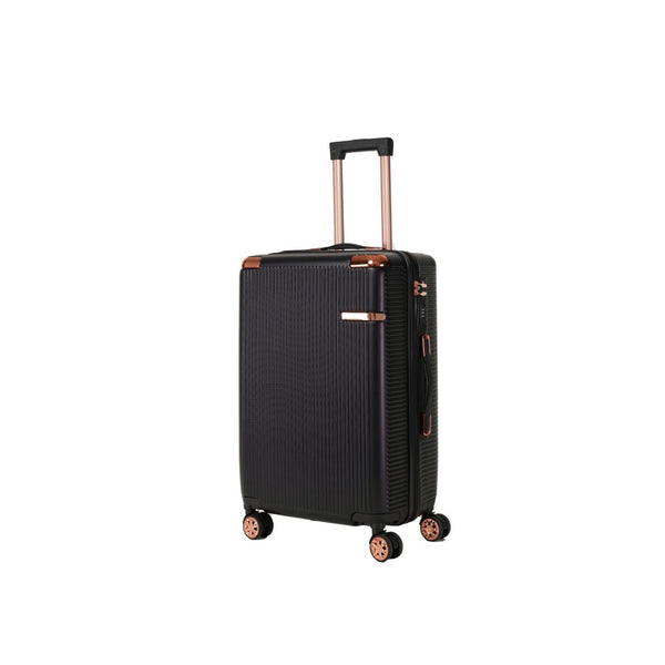 English Elm 4-piece Hard Shell Abs Spinner Luggage Set with Built-in Lock and Telescoping Handle Black T3292P337796