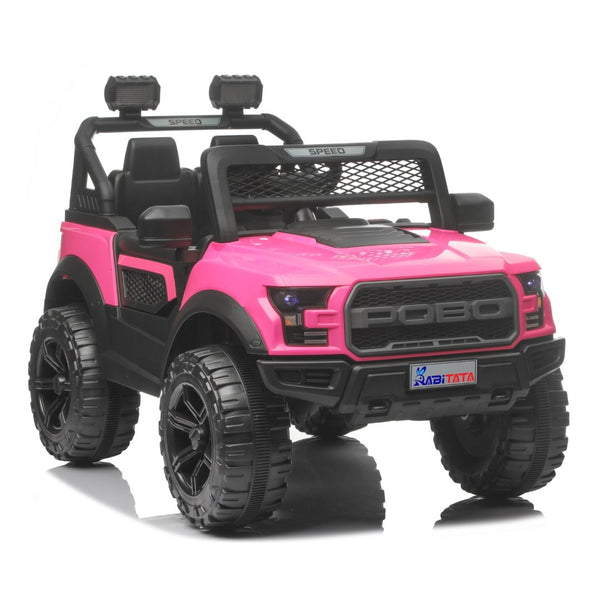 English Elm Kids 12v Dual Motor Off Road Ride on Truck with Remote Control Led Lights and Swing Pink W1760P426764