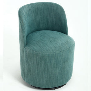 English Elm Set Swivel Barrel Accent Chair Armless Linen Upholstered Compact Seat for Dining Vanity Bedroom Dark Green W3244P454059
