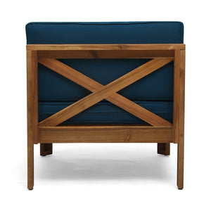 English Elm Christopher Knight Home® - ALCOVE Handcrafted L-Shape Sofa Set with Acacia Wood Frame, Water-Resistant Cushions, Ottoman Table Included Teak 63714.00DT