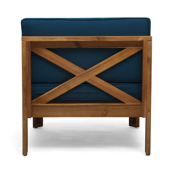 English Elm Christopher Knight Home® - ALCOVE Handcrafted L-Shape Sofa Set with Acacia Wood Frame, Water-Resistant Cushions, Ottoman Table Included Teak 63714.00DT