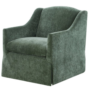 English Elm Luisa Swivel Accent Chair Skirted Tailored Silhouette for Formal Living Rooms Green B050P451387
