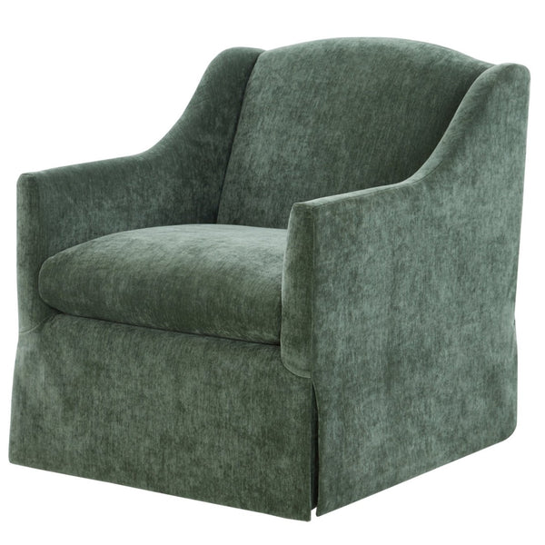 English Elm Luisa Swivel Accent Chair Skirted Tailored Silhouette for Formal Living Rooms Green B050P451387