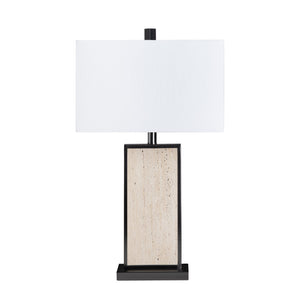 Crestview Collection 27.5"H Stonehurst Marble & Metal Table Lamp - Elegant Shade, Versatile 3-way Lighting, Modern Design   Cvamb0096