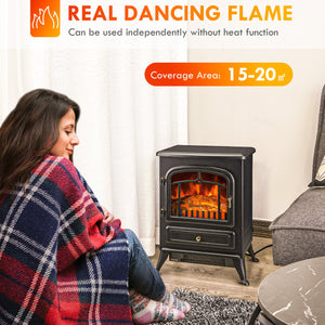 English Elm Homcom 22" Electric Fireplace Heater With Realistic Led Flames, Two Heat Settings & Safety Features W2225P249852