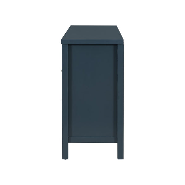 English Elm U_Style Minimalist Wave-Pattern Sideboard - Stylish Storage Solution For Hallways And Living Spaces N711P235893V-GIGA