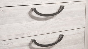 English Elm 1pc Sleek Beige White Nightstand with 2 Drawers, Compact 26.5x18.5x25.5" Solid Wood Bedroom Storage B011P266093