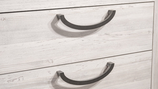 English Elm 1pc Sleek Contemporary Chest of Drawers with 4 Spacious Wooden Drawers, Neutral Finish, Easy Assembly Beige+White 39.3 L x 21.3 W x 45 H B011P266108