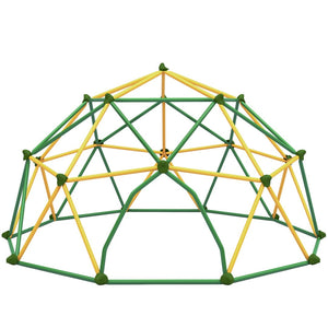 English Elm 13ft Geodesic Dome Climber Powder Coated Steel Backyard Play Structure Holds 1000 Lbs Green,Yellow N710P261138L