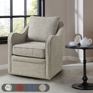 Madison Park Brianne Transitional Wide Seat Swivel Arm Chair MP103-0985 Grey Multi