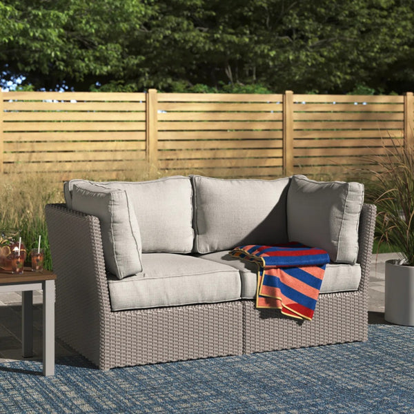 English Elm Outdoor Wicker Loveseat With Plush Cushions – Fully Assembled For Stylish Comfort & Durability B120S00148-GIGA