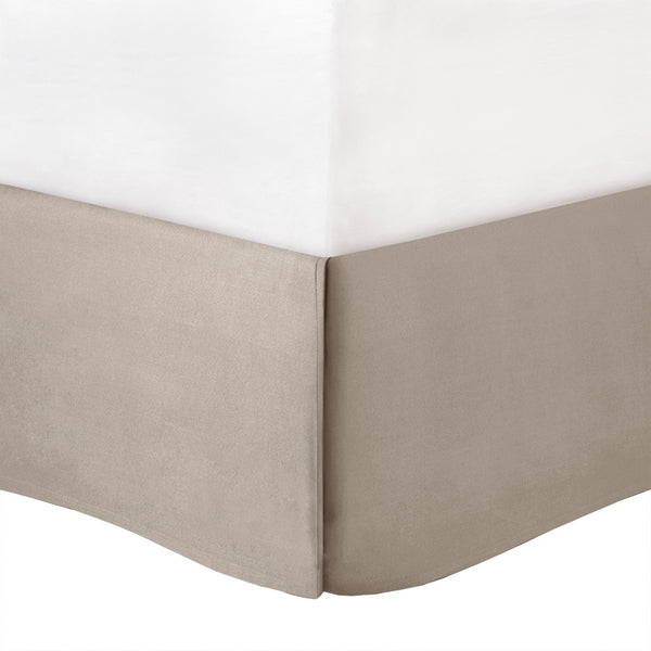 English Elm 7-piece Queen Tufted Pleated Comforter Set with Shams Bed Skirt Decorative Pillows Taupe B035P463172