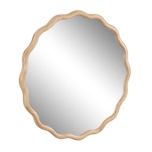 English Elm Solid Wood Wavy Mirror - Stunning 36" Wall Decor For Any Room, High-Def Reflection & Durable Design W1445P189556-GIGA
