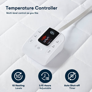 English Elm 1-piece Twin Xl Electric Mattress Pad with Dual Zone Heating and Ten Warmth Settings B035P408317