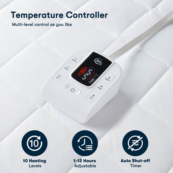 English Elm 1-piece Twin Xl Electric Mattress Pad with Dual Zone Heating and Ten Warmth Settings B035P408317