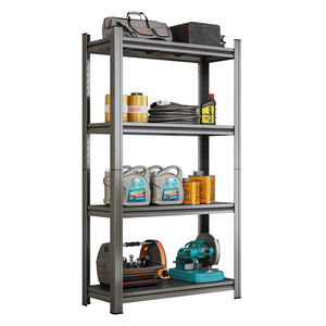 English Elm 4-tier Heavy Duty Steel Shelving Unit Adjustable Garage Organization Rack Matte Black W1831P401023