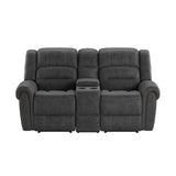 Wallace & Bay Ferrar Gray Reclining Console Loveseat