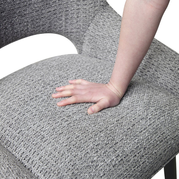 English Elm Modern Gray Velvet Dining Chairs Set of 2 – Plush Upholstered Side Chairs, Black Metal Legs, 22"x36.5" Comfort B011P321300