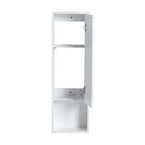 English Elm 12" Modern Bathroom Wall Cabinet With Soft-Close Doors, Space-Saving Float Mount, Glossy White Finish W999P312077