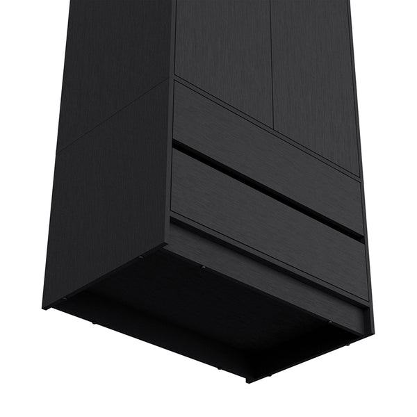 English Elm Avra Black 2-Door Armoire with Hanging Rod and Two Large Drawers for Organized Bedroom Storage B128S00118