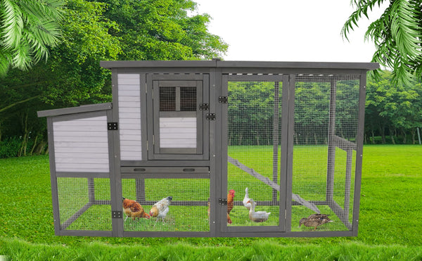 English Elm Large Breed Outdoor Doghouse Solid Fir Wood Covered Porch Weatherproof Asphalt Roof W1431S00006
