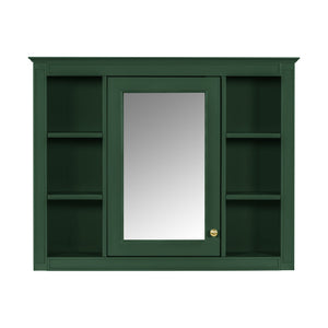 English Elm 36'' Modern Bathroom Vanity With Mirror Cabinet, Soft-Close Doors & Spacious Drawers For Storage SW000134AAF-1