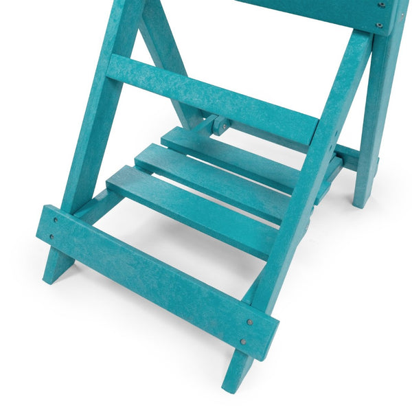 English Elm Summit Ridge Recycled Hdpe Outdoor Folding Bar Table Weather Resistant Eco Patio Teal B2745P409716