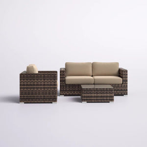 English Elm Fully Assembled 3-Person Wicker Seating Group With Cushions – Stylish, Durable & Ready For Relaxation! B120S00171