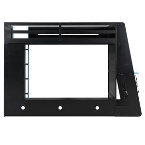 English Elm Twin Gaming Loft Bed with Desk Rgb Lighting and Multi-tier Shelves for Teen Rooms Blue LT000160AAC