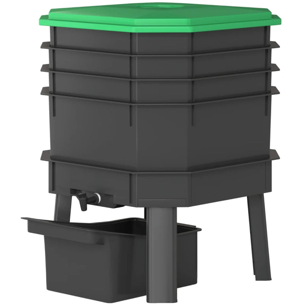 English Elm Convenient Four Tray Worm Composter Turns Kitchen Scraps Into Rich Fertilizer Fast T3971P468299