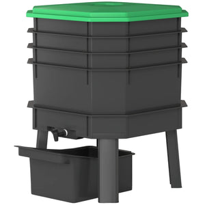 English Elm Convenient Four Tray Worm Composter Turns Kitchen Scraps Into Rich Fertilizer Fast T3971P468299