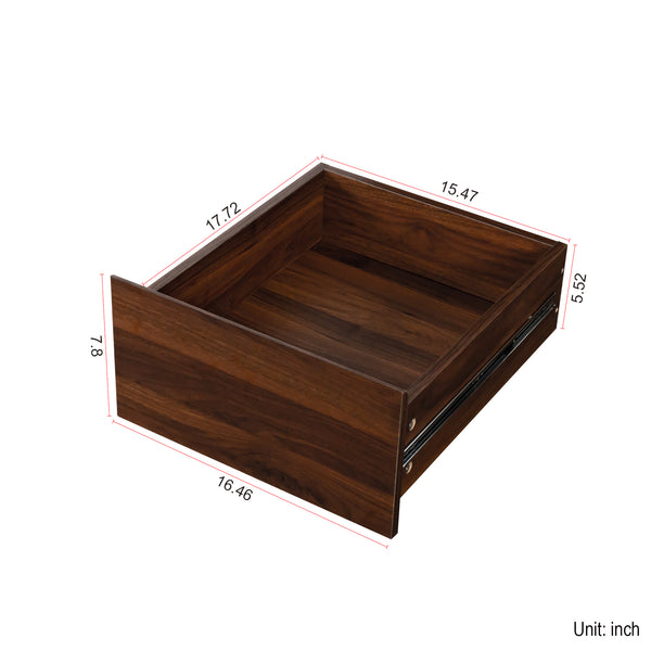 English Elm Computer Corner Desk with Drawers Foldable Extendable Workstation, Large Storage, Vanity Ready W331P297437