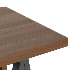 English Elm Sawhorse Retro-Industrial Small Desk - Handcrafted Walnut Veneer With Metal Legs For Modern Spaces B136P159594-GIGA