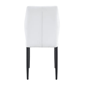 English Elm Set of 6 ergonomic dining chairs with shell-pattern back, 37" height, breathable tech fabric, sturdy metal legs and adjustable anti-slip feet for stable, comfortable seating during meals White+Black W1151P359600