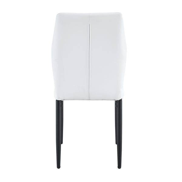 English Elm Set of 4 Brown Shell-Pattern Dining Chairs with Ergonomic Tech Fabric, Sturdy Metal Legs, 37" White+Black W1151P359597