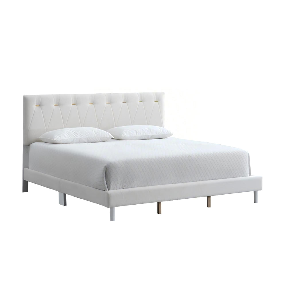 English Elm Sinclair Tufted Twin Platform Bed with Gold-Tone Accents, Plush Teddy Fabric, Adjustable Headboard Wheat 82 L x 26.37 W x 7.28 H B078P400740