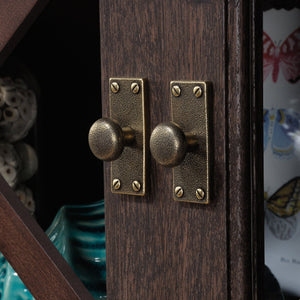 English Elm Hutch, Coastal-Inspired Brown Finish With Glass Doors & Adjustable Shelves For Elegant Storage B356P367818